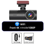 4K Smartphone-verbundene WiFi hochauflösende Dual-Aufnahme Auto-Dashcam, Front+Innen, Front+Innen+GPS-Track, Front+Heck, Front+Heck+GPS-Track