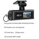 4K Smartphone-verbundene WiFi hochauflösende Dual-Aufnahme Auto-Dashcam, Front+Innen, Front+Innen+GPS-Track, Front+Heck, Front+Heck+GPS-Track