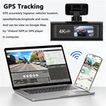 4K Smartphone-verbundene WiFi hochauflösende Dual-Aufnahme Auto-Dashcam, Front+Innen, Front+Innen+GPS-Track, Front+Heck, Front+Heck+GPS-Track