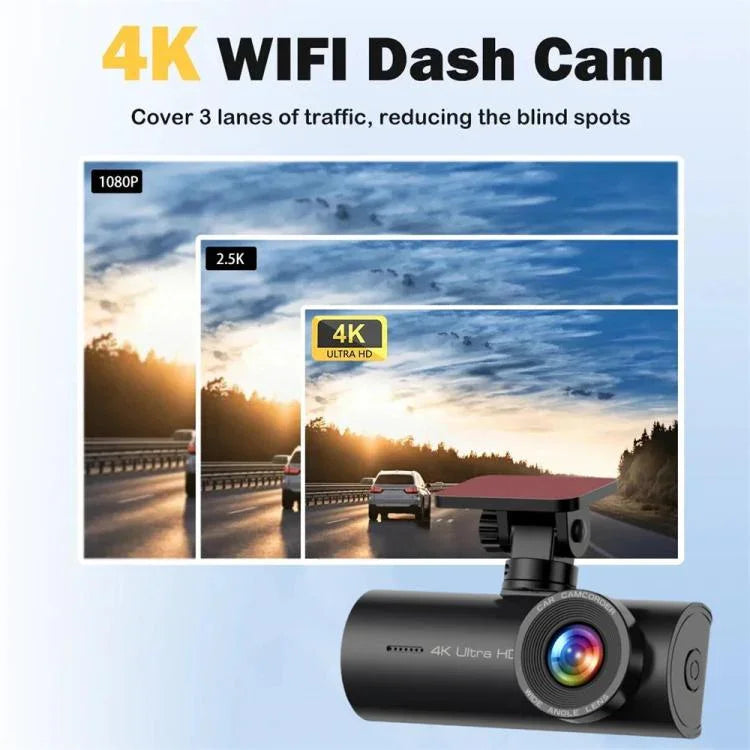 4K Smartphone-verbundene WiFi hochauflösende Dual-Aufnahme Auto-Dashcam, Front+Innen, Front+Innen+GPS-Track, Front+Heck, Front+Heck+GPS-Track