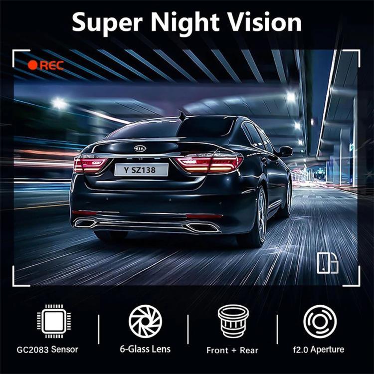 4K Smartphone-verbundene WiFi hochauflösende Dual-Aufnahme Auto-Dashcam, Front+Innen, Front+Innen+GPS-Track, Front+Heck, Front+Heck+GPS-Track