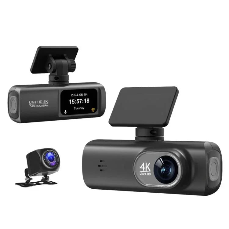 4K Dual-Aufnahme WiFi-Smartphone-verbundene Auto-Dashcam, Vorne+Hinten, Vorne+Hinten+GPS-Tracking, Vorne+Innen, Vorne+Innen+GPS-Tracking
