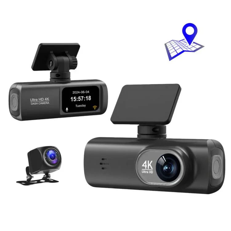 4K Dual-Aufnahme WiFi-Smartphone-verbundene Auto-Dashcam, Vorne+Hinten, Vorne+Hinten+GPS-Tracking, Vorne+Innen, Vorne+Innen+GPS-Tracking