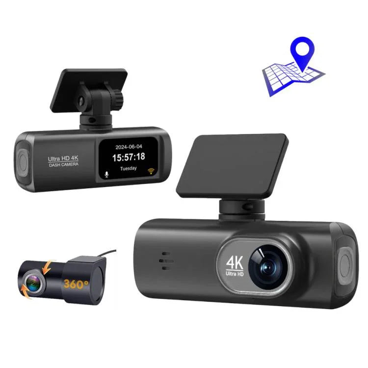 4K Dual-Aufnahme WiFi-Smartphone-verbundene Auto-Dashcam, Vorne+Hinten, Vorne+Hinten+GPS-Tracking, Vorne+Innen, Vorne+Innen+GPS-Tracking