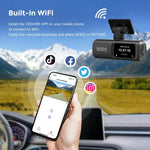 4K Dual-Aufnahme WiFi-Smartphone-verbundene Auto-Dashcam, Vorne+Hinten, Vorne+Hinten+GPS-Tracking, Vorne+Innen, Vorne+Innen+GPS-Tracking