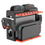 ipega 6-in-1 Multifunktions-Ladestation und Aufbewahrungsständer für Nintendo Switch 2 / Switch Joy-Con mit 14 Spielkartenfächern und 16-Felder-Spielehülle, 6-in-1