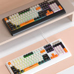 iMICE AK-100 Kabelgebundene USB-Tastatur mit Regenbogen-Hintergrundbeleuchtung und Farbblock-Tastenkappen