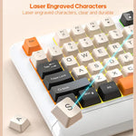 iMICE AK-100 Kabelgebundene USB-Tastatur mit Regenbogen-Hintergrundbeleuchtung und Farbblock-Tastenkappen