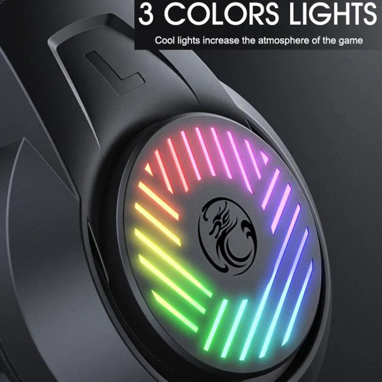 Heavy Bass 3.5-Kanal-Headset PC-Gaming-Headset 1,5m Kabelgebundenes Gaming-Headset, iMICE HD-410
