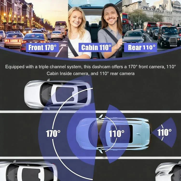 3,16-Zoll-HD-1080P-Infrarot-Nachtsicht-Auto-DVR, vorne + Innenraum (kein WLAN), vorne + Innenraum + hinten (kein WLAN), vorne + Innenraum + WLAN-Konnektivität, vorne + Innenraum + hinten + WLAN-Konnektivität