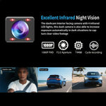 3,16-Zoll-HD-1080P-Infrarot-Nachtsicht-Auto-DVR, vorne + Innenraum (kein WLAN), vorne + Innenraum + hinten (kein WLAN), vorne + Innenraum + WLAN-Konnektivität, vorne + Innenraum + hinten + WLAN-Konnektivität