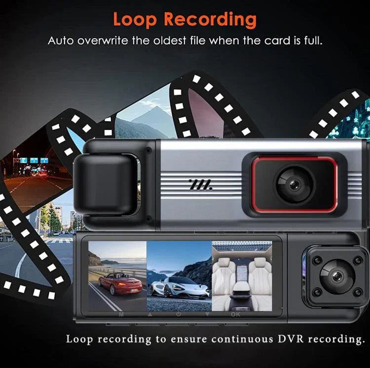 3,16-Zoll-HD-1080P-Infrarot-Nachtsicht-Auto-DVR, vorne + Innenraum (kein WLAN), vorne + Innenraum + hinten (kein WLAN), vorne + Innenraum + WLAN-Konnektivität, vorne + Innenraum + hinten + WLAN-Konnektivität