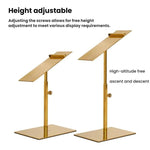 Stainless Steel Shoe Racks High-Heeled Shoe Display Stands, 140x50mm Mirror Finish Adjustable Foot, 140x50mm Rose Gold Adjustable Foot, 140x50mm Black Adjustable Foot, 140x50mm Titanium Adjustable Foot, Black Adjustable Foot, Square/Round Black