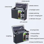 JOC TG-099BT-S Vollband Solar-Radio mit Taschenlampe Tragbares Bluetooth-Radio, JOC TG-099BT-S