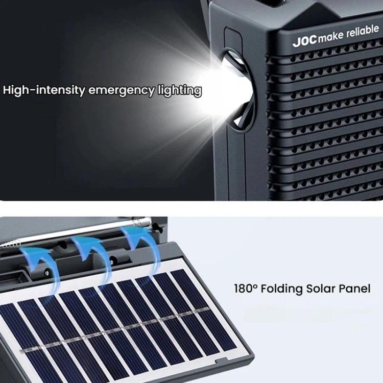 JOC TG-099BT-S Vollband Solar-Radio mit Taschenlampe Tragbares Bluetooth-Radio, JOC TG-099BT-S