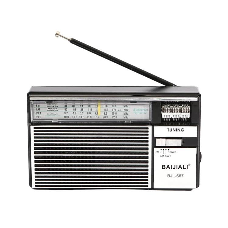 BAIJIALI BJL-667 FM AM SW Mehrbandradio Tragbares Radio mit eigenem Drehknopf, BAIJIALI BJL-667