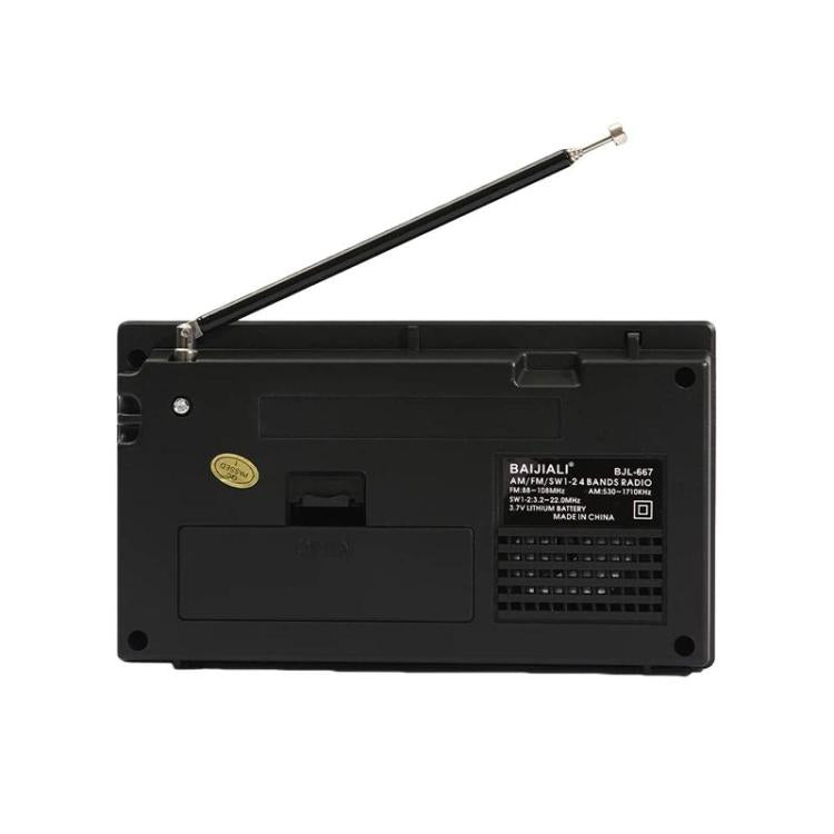 BAIJIALI BJL-667 FM AM SW Mehrbandradio Tragbares Radio mit eigenem Drehknopf, BAIJIALI BJL-667