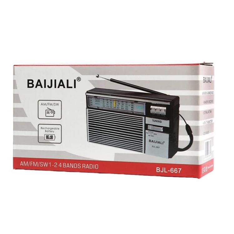 BAIJIALI BJL-667 FM AM SW Mehrbandradio Tragbares Radio mit eigenem Drehknopf, BAIJIALI BJL-667