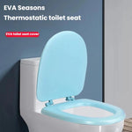 Verdicker EAV Toilettensitzbezug Schaumstoff Weicher Toilettensitzbezug, Weiß O-förmig, Blau O-förmig, Weiß V-förmig, Blau V-förmig