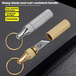 2-teilig Kapsel-Gravurmesser Mini Tragbarer Schlüsselanhänger Messing Kleines Gravurmesser, Gold+Silber