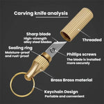 2-teilig Kapsel-Gravurmesser Mini Tragbarer Schlüsselanhänger Messing Kleines Gravurmesser, Gold+Silber