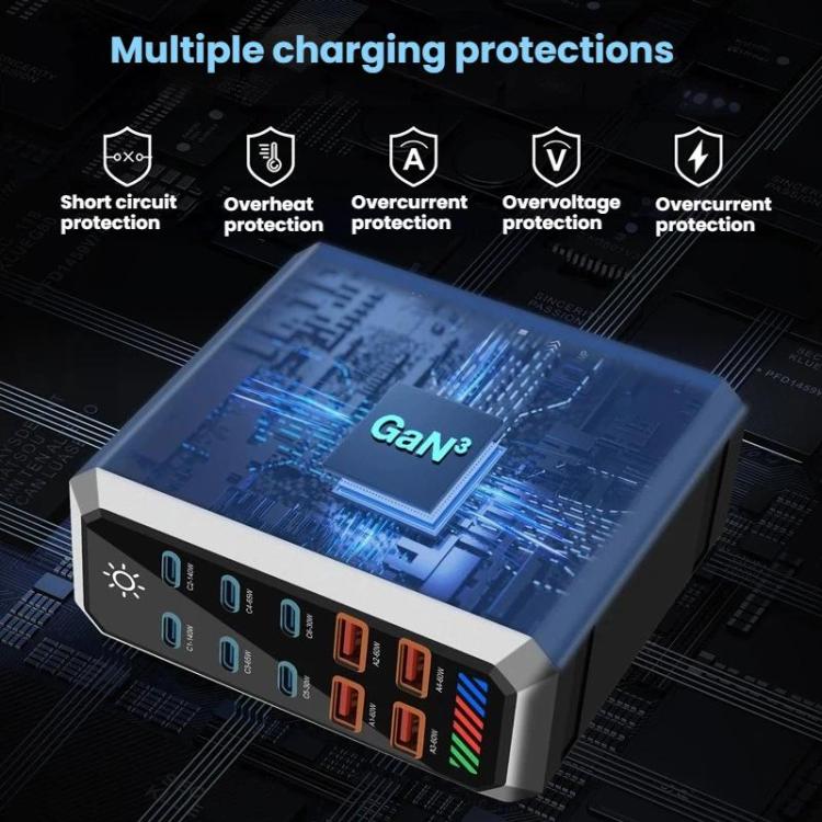 6 Type-C+4 USB Multi-Port 660W Hochleistungs-Gallium-Nitrid-Schreibtischladegerät, US-Stecker, UK-Stecker, EU-Stecker, AU-Stecker