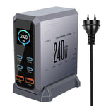 4 Type-C+2 USB Multi-Port 240W Dynamische Anzeige Gallium-Nitrid-Ladegerät, AU-Stecker, US-Stecker, EU-Stecker, UK-Stecker
