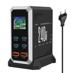 4 Type-C+2 USB Multi-Port 240W Dynamische Anzeige Gallium-Nitrid-Ladegerät, AU-Stecker, US-Stecker, EU-Stecker, UK-Stecker