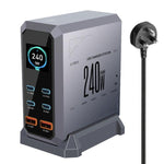 4 Type-C+2 USB Multi-Port 240W Dynamische Anzeige Gallium-Nitrid-Ladegerät, AU-Stecker, US-Stecker, EU-Stecker, UK-Stecker