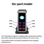 4 Type-C+2 USB Multi-Port 240W Dynamische Anzeige Gallium-Nitrid-Ladegerät, AU-Stecker, US-Stecker, EU-Stecker, UK-Stecker