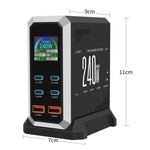 4 Type-C+2 USB Multi-Port 240W Dynamische Anzeige Gallium-Nitrid-Ladegerät, AU-Stecker, US-Stecker, EU-Stecker, UK-Stecker