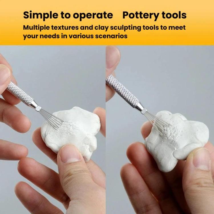 3er Set Weiche Töpferlehm Modellier-Skulpturwerkzeuge Lehmstruktur-Pinsel DIY Hilfsmittel, 3er Set Strukturpinsel