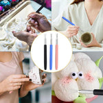 3er Set Weiche Töpferlehm Modellier-Skulpturwerkzeuge Lehmstruktur-Pinsel DIY Hilfsmittel, 3er Set Strukturpinsel