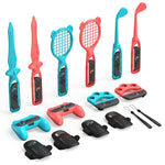 STARTRC GAMES Gamepad Sportset Fechten Tennisschläger Rennlenkrad, für Nintendo Switch 2 14-in-1