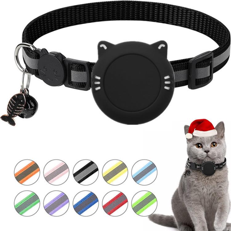Für AirTag 2. Gen / AirTag 1. Gen Katzenhalsband Wasserdichter Silikonhalter mit Sicherheits-Schnellverschluss und Fisch- & Glockenanhänger