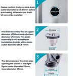 Kitchen Stainless Steel Washbasin Downpipe Fittings Anti-Odor Downpipe Drain Set, Double Slot 0.6m Tailpipe, Double Slot S-bend, Double Slot 1m Tailpipe