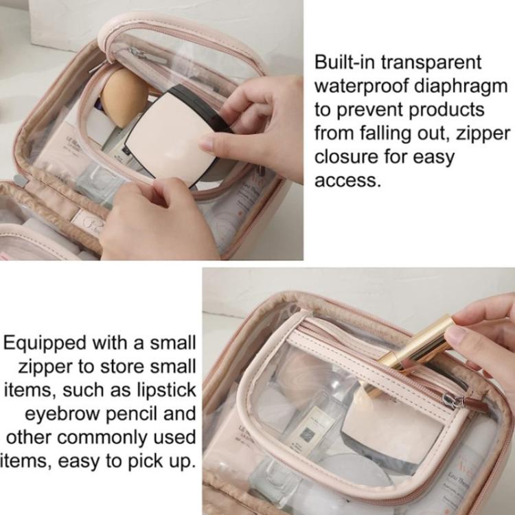 APJ083 Reise transparente wasserdichte Kosmetiktasche tragbare große Kulturtasche mit Handgriff