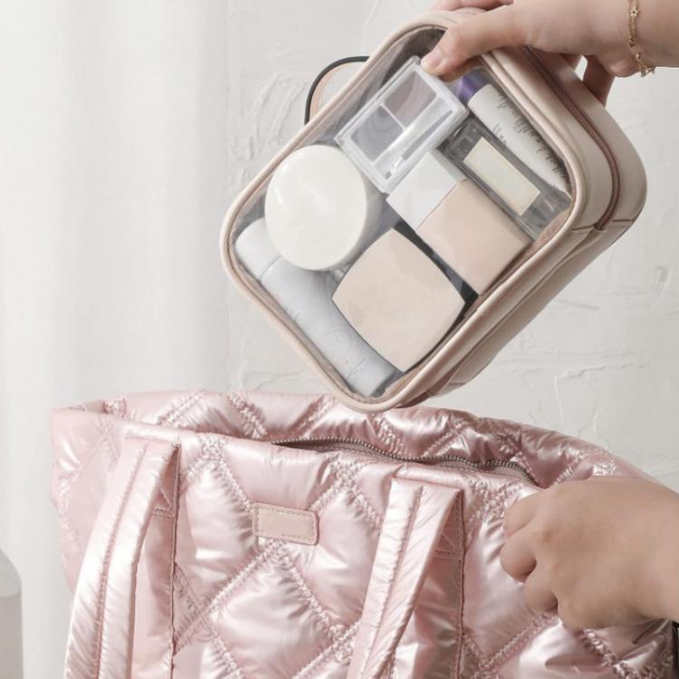 APJ083 Reise transparente wasserdichte Kosmetiktasche tragbare große Kulturtasche mit Handgriff
