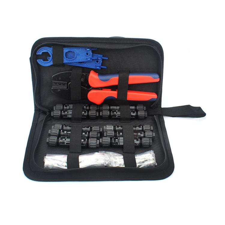 MC4 PV Werkzeugset Crimpzange, Schraubenschlüssel, PV-Stecker, Werkzeugtasche, 24 in 1