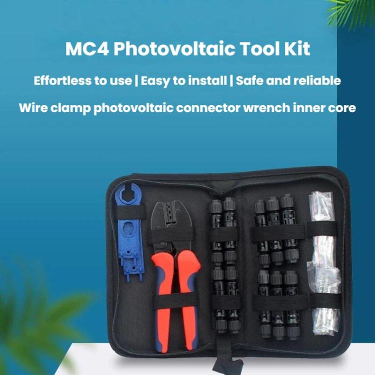 MC4 PV Werkzeugset Crimpzange, Schraubenschlüssel, PV-Stecker, Werkzeugtasche, 24 in 1