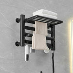 Smart Touchscreen Display Elektrischer beheizter Handtuchhalter Bad-Trockengestell, Klein Schwarz Rechtsverdrahtung, Klein Schwarz Linksverdrahtung