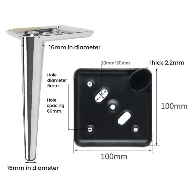 Sofa Nachttisch Beine TV-Ständer Stützen Couchtisch Metallbeine, 13 cm, 15 cm, 17 cm