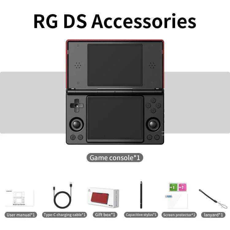 ANBERNIC RG DS Flip Dual-Screen Handheld-Spielkonsole 4-Zoll IPS-Touchscreen KI-Gaming-Gerät 3+32G