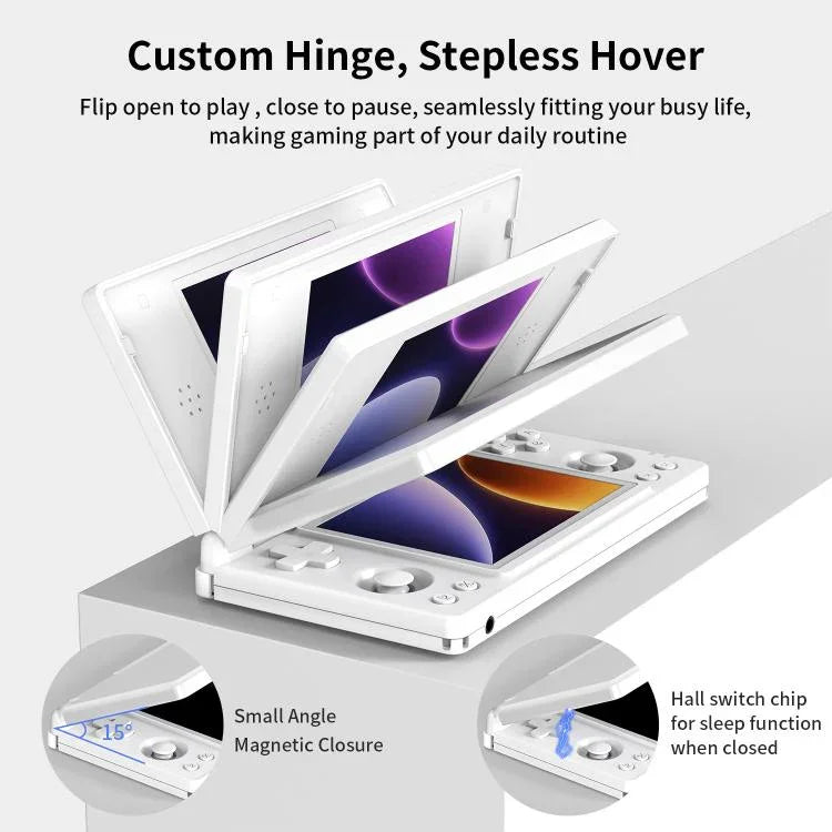 ANBERNIC RG DS Flip Dual-Screen Handheld-Spielkonsole 4-Zoll IPS-Touchscreen KI-Gaming-Gerät 3+32G