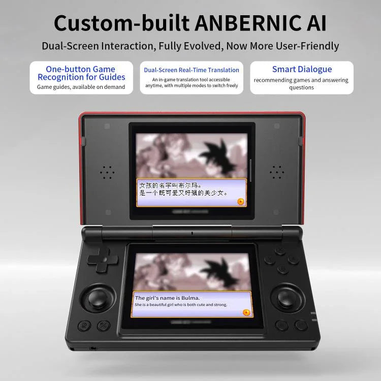 ANBERNIC RG DS Flip Dual-Screen Handheld-Spielkonsole 4-Zoll IPS-Touchscreen KI-Gaming-Gerät 3+32G