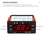 ETC-974 Eingebauter Digitaler Temperaturregler mit Kühl-, Abtau- und Lüfterfunktionen, ETC-974 220V, ETC-974 110V
