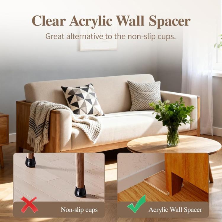 Acryl-Sofa-Wandschild als Schutzbarriere für Möbel & Wände, einfach, doppelt