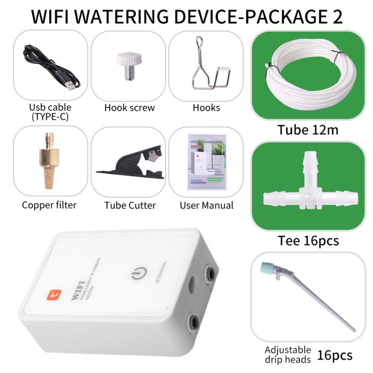 Tuya-kompatibles WiFi Smart Automatisches Tropfbewässerungssystem mit Doppelpumpe Unterstützt bis zu 16 Töpfe, Verstellbare Tropfpfeil-Version, Verstellbare Tropfköpfe-Version, Tropfpfeil-Version