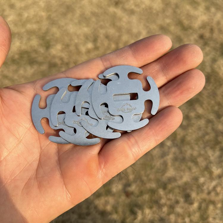 COOL CAMP 4 Stück /Pack Edelstahl Seilklemmen Knotensichere Befestigung für 2-4mm Campingseile