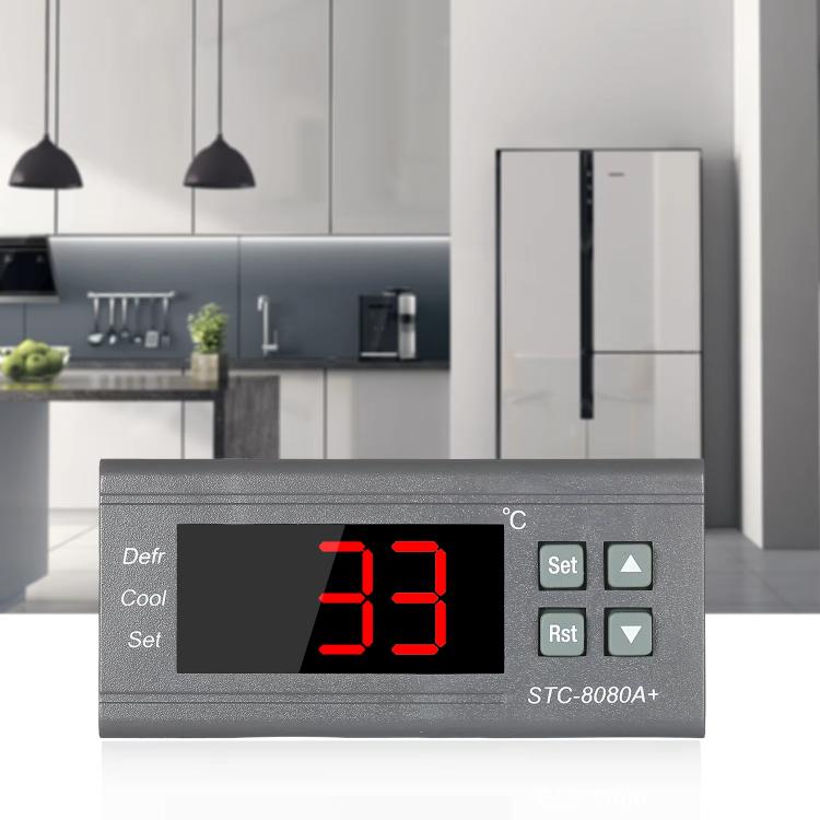STC-8080A+ Digitaler Temperaturregler für Kühlung mit Abtau-Funktion & Alarm, für Kühlraum, Gewerbekühltruhe, STC-8080A+ 220V